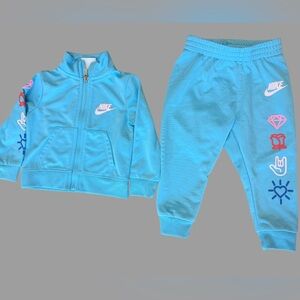 Nike Toddler Girl Tracksuit | Light Blue | 12 Months | Like New